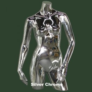 Silver Chrome Female Torso with Arms