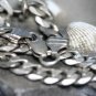VINTAGE STERLING SILVER FLAT LINK CHAIN BRACELET 18.8GR