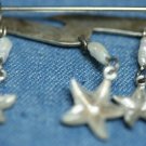 STERLING SILVER FRESHWATER DANGLE PEARL STARFISH PIN