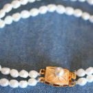 FRESHWATER PEARL BRACELET 2 STRANDS SILVER CLASP