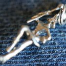 VINTAGE STERLING DRUM MAJORETTE WITH BATON CHARM