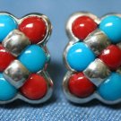 STERLING SILVER MULTI STONE BEAD EARRINGS