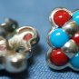 STERLING SILVER MULTI STONE BEAD EARRINGS