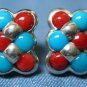STERLING SILVER MULTI STONE BEAD EARRINGS
