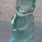 VINTAGE TURQUOISE CRYSTAL GLASS BEAR FIGURINE