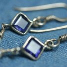 STERLING DANGLE FRESHWATER PEARL AMETHYST EARRINGS
