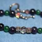 STERLING SILVER JADITE AMETHYST BOREALIS BEAD BRACELET