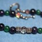 STERLING SILVER JADITE AMETHYST BOREALIS BEAD BRACELET