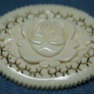 COSTUME JEWELRY CARVED ROSE FLOWER PIN BROOCH
