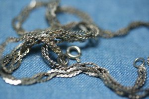 STERLING SILVER BRAIDED LINK CHAIN NECKLACE