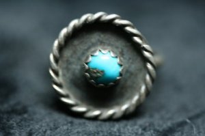 MEXICO STERLING SILVER TURQUOISE GEMSTONE RING