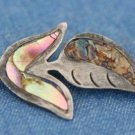 VINTAGE MEXICO STERLING SILVER ALPACA FLOWER LEAF PIN