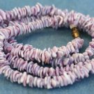 VINTAGE COSTUME JEWELRY PURPLE SHELL NECKLACE 30"