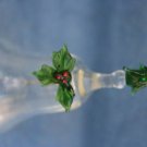 CHRISTMAS XMAS TREE HOLLY BERRY GLASS BELL
