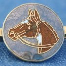 VINTAGE GUILLOCHE ENAMEL HORSE HEAD PIN