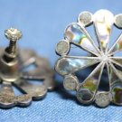VINTAGE ALPACA SILVER ABALONE SHELL EARRINGS