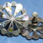 VINTAGE ALPACA SILVER ABALONE SHELL EARRINGS
