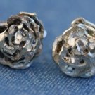 FINE JEWELRY STERLING SILVER ROSE FLOWER EARRINGS