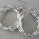 STERLING TWISTED WIRE DANGLE HOOP EARRINGS ITALY