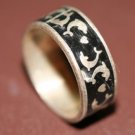 VINTAGE MEXICO STERLING WHALE HEART ENAMEL BAND RING