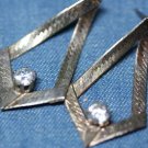 VINTAGE STERLING CUBIC ZERCONIA CHAIN DANGLE EARRINGS