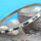COSTUME JEWELRY BAGUETTE RHINESTONE BANGLE BRACELET