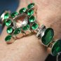 LARGE CHUNKY GREEN CZ STERLING SILVER BRACELET