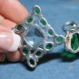 LARGE CHUNKY GREEN CZ STERLING SILVER BRACELET