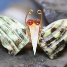 VINTAGE SHELL BUTTERFLY PIN BROOCH