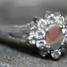 STERLING SILVER CUBIC ZERCONIA ABALONE SHELL RING