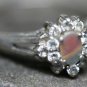 STERLING SILVER CUBIC ZERCONIA ABALONE SHELL RING