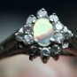 STERLING SILVER CUBIC ZERCONIA ABALONE SHELL RING
