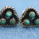 SOUTHWESTERN STERLING SILVER TURQUOISE HEART EARRINGS