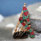 VINTAGE ENAMEL SCOTTISH BAGPIPE PIN BRITAIN BROOCH
