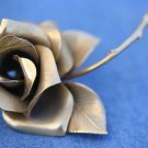VINTAGE GIOVANNI LARGE ROSE FLOWER PIN SIGNED