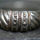 VINTAGE STERLING SILVER ETCHED BAND RING