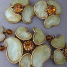 DESIGNER RHINESTONE FLORAL SET COSTUME JEWELRY NECKLACE