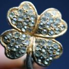 VINTAGE STERLING SILVER RHINESTONE CLOVER EARRINGS