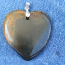 FINE JEWELRY LARGE AGATE DANGLE HEART PENDANT 2"