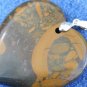 FINE JEWELRY LARGE AGATE DANGLE HEART PENDANT 2"
