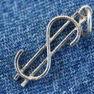 VINTAGE STERLING SILVER DOLLAR SIGN CHARM
