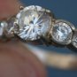 STERLING CUBIC SIMULATED DIAMOND ENGAGEMENT RING SIZE 7