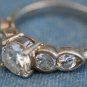 STERLING CUBIC SIMULATED DIAMOND ENGAGEMENT RING SIZE 7