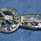 VINTAGE STERLING SILVER FILIGREE FEATHER PIN