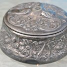 ANTIQUE VAN BERGH QUADRUPLE SILVER EMBOSSED POWDER BOX
