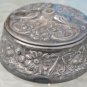 ANTIQUE VAN BERGH QUADRUPLE SILVER EMBOSSED POWDER BOX