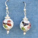 FINE JEWELRY STERLING SILVER CLOISONNE DANGLE EARRINGS