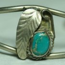 VINTAGE STERLING SILVER TURQUOISE BRACELET SIGNED