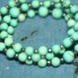 STERLING SILVER TURQUOISE BEADED WRAP BRACELET CROSS