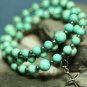STERLING SILVER TURQUOISE BEADED WRAP BRACELET CROSS